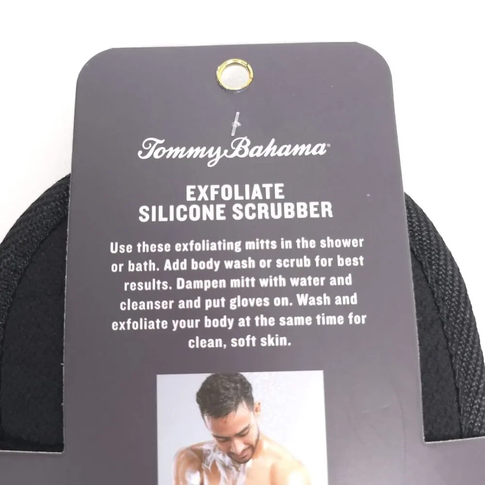 TOMMY‎ BAHAMA New Men's Exfoliate Silicone Scrubber 2 Pack Gently Exfoliate